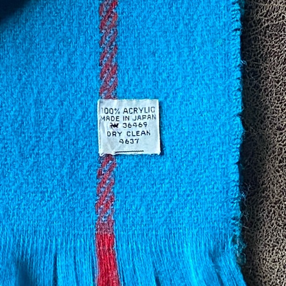 Turquoise Fringed Soft Winter Scarf - Picture 3 of 3